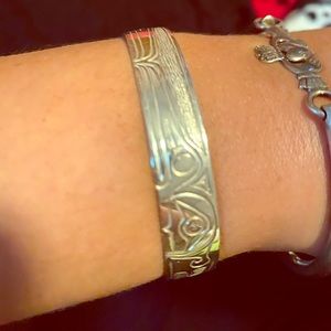 First Nations sterling silver hummingbird cuff